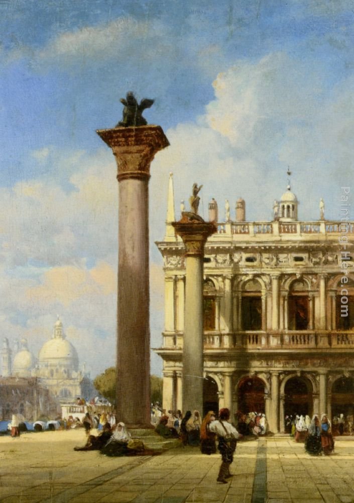 William Wilde Figures in St Marks Square Venice